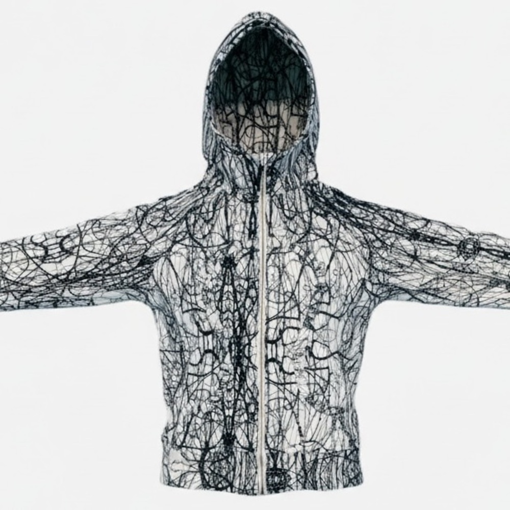 Lululemon *RARE* Scuba Hoodie Ghost Nesting Bird Scribble Print - Picture 2 of 8